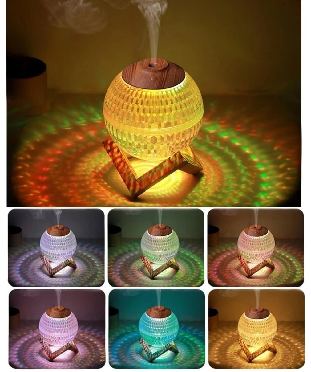 350ml Crystal Ball Air Humidifier USB Portable Fragrance Diffuser Colorful LED Light Ultrasonic Cool Mist Maker Aroma Humidifier